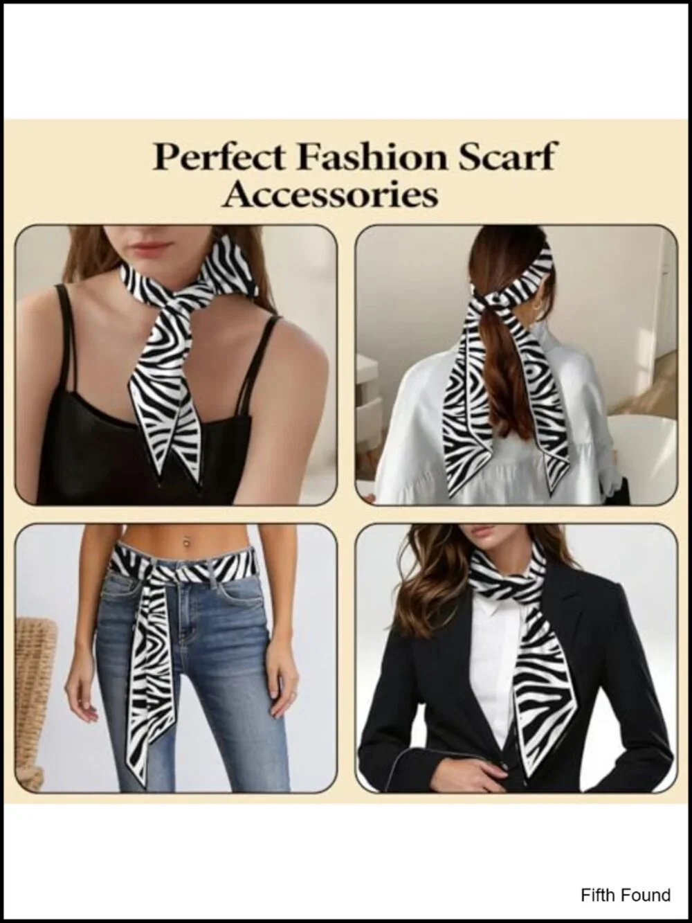 Satin Silk Feeling Long Scarf for Hair Neck Handbag Decoration Women Girls